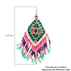 Set Of 2 Multi Color Seed Beaded Dangle Earrings In Goldtone 13 Set Of 2 Multi Color Seed Beaded Dangle Earrings In Goldtone -Jewelry store 4223119 5