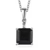 Australian Black Tourmaline And White Topaz Pendant Necklace 20 Inches In Platinum Over Sterling Silver 4.75 Ctw -Jewelry store 4225200