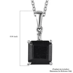 Australian Black Tourmaline And White Topaz Pendant Necklace 20 Inches In Platinum Over Sterling Silver 4.75 Ctw -Jewelry store 4225200 6
