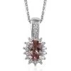 Blush Apatite And Moissanite Sunburst Pendant Necklace 20 Inches In Platinum Over Sterling Silver 0.65 Ctw 2 Blush Apatite And Moissanite Sunburst Pendant Necklace 20 Inches In Platinum Over Sterling Silver 0.65 Ctw -Jewelry store 4231824