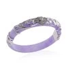 Purple Jade, Swiss Marcasite Bangle Bracelet In Black Oxidized Sterling Silver (8.00 In) 157.00 Ctw -Jewelry store 6013020