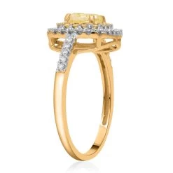 Doorbuster SGL Certified LUXORO 14K Yellow Gold Natural Yellow And White Diamond (I1) Ring (3.25 G) 1.50 Ctw -Jewelry store 6052604 3