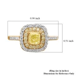 Doorbuster SGL Certified LUXORO 14K Yellow Gold Natural Yellow And White Diamond (I1) Ring (3.25 G) 1.50 Ctw -Jewelry store 6052604 5