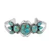 SANTA FE Style Mojave Turquoise Bracelet In Sterling Silver (7.00 In) (19.20 G) 7.50 Ctw -Jewelry store 6057759