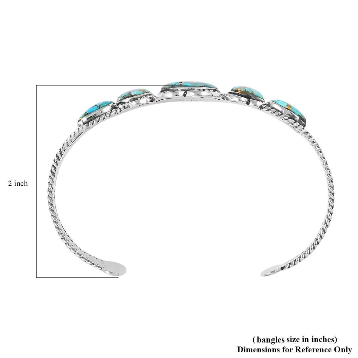SANTA FE Style Mojave Turquoise Bracelet In Sterling Silver (7.00 In) (19.20 G) 7.50 Ctw 6 SANTA FE Style Mojave Turquoise Bracelet In Sterling Silver (7.00 In) (19.20 G) 7.50 Ctw - Image 4