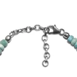 Larimar Beaded Bracelet With Sterling Silver Lobster Clasp (7-8.25In) 42.00 Ctw -Jewelry store 6058333 3