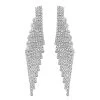 White Crystal Earrings In Silvertone -Jewelry store 6063949