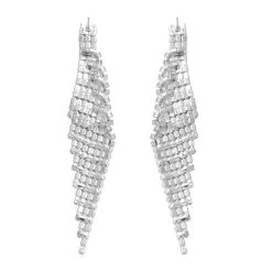 White Crystal Earrings In Goldtone 1.01 Ctw -Jewelry store 6063949 3 1