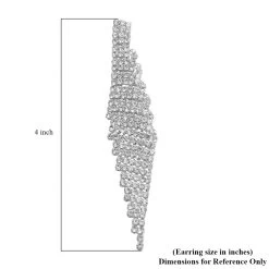 White Crystal Earrings In Goldtone 1.01 Ctw -Jewelry store 6063949 4 1