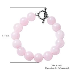 Galilea Rose Quartz Beaded Bracelet In Stainless Steel (7.50 In) 273.50 Ctw -Jewelry store 6127352 3