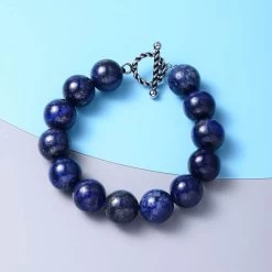 Lapis Lazuli Beaded Bracelet In Stainless Steel (7.50 In) 327.00 Ctw -Jewelry store 6127355 2