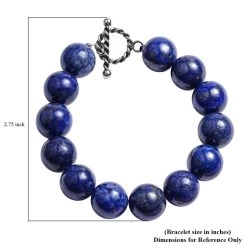 Lapis Lazuli Beaded Bracelet In Stainless Steel (7.50 In) 327.00 Ctw -Jewelry store 6127355 3
