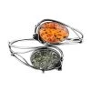Multi Color Amber Wrap Around Bangle Bracelet In Sterling Silver (Adjustable) -Jewelry store 6303633