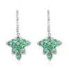 AAA Kagem Emerald And White Zircon Lever Back Earrings In Rhodium Over Sterling Silver 2.40 Ctw