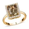 Certified & Appraised ILIANA 18K Yellow Gold AAA Turkizite And G-H SI Diamond Halo Ring 4.10 Grams 4.35 Ctw -Jewelry store 6304293