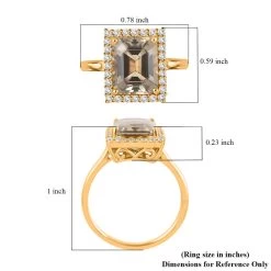 Certified & Appraised ILIANA 18K Yellow Gold AAA Turkizite And G-H SI Diamond Halo Ring 4.10 Grams 4.35 Ctw -Jewelry store 6304293 5