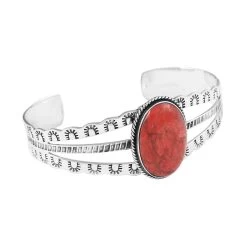 Santa Fe Style Plum Coral Bangle Bracelet In Sterling Silver (6.50 In) 6.50 Ctw 10 Santa Fe Style Plum Coral Bangle Bracelet In Sterling Silver (6.50 In) 6.50 Ctw -Jewelry store 6304817 3