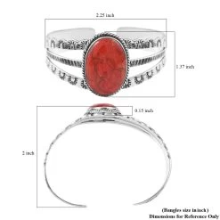 Santa Fe Style Plum Coral Bangle Bracelet In Sterling Silver (6.50 In) 6.50 Ctw 11 Santa Fe Style Plum Coral Bangle Bracelet In Sterling Silver (6.50 In) 6.50 Ctw -Jewelry store 6304817 4