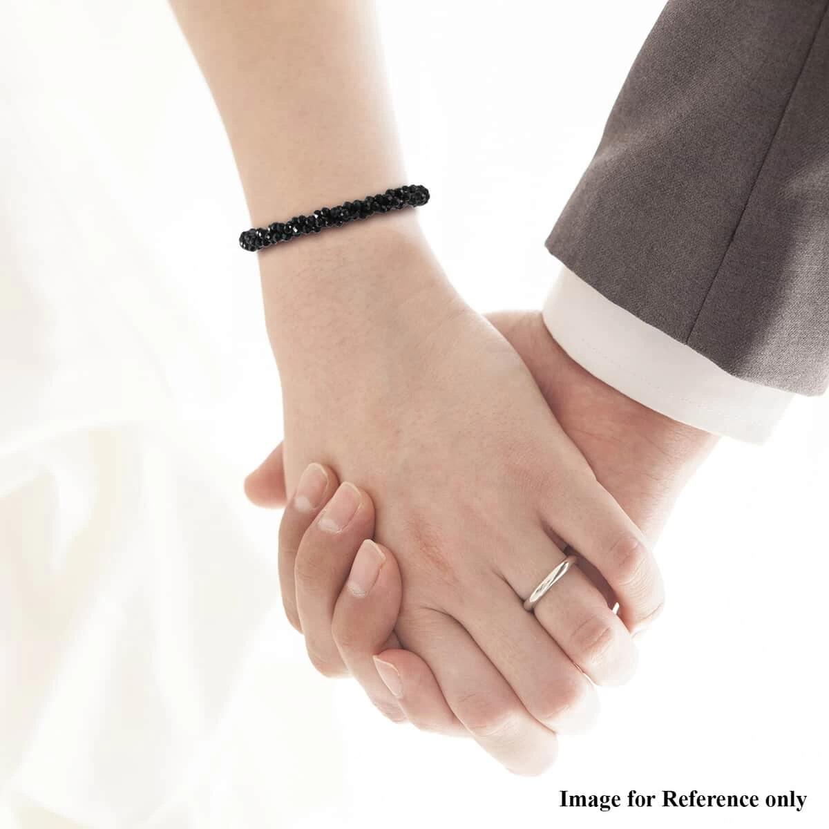 Thai Black Spinel Beaded Bracelet In Platinum Over Sterling Silver (7.25 In) 39.35 Ctw 5 Thai Black Spinel Beaded Bracelet In Platinum Over Sterling Silver (7.25 In) 39.35 Ctw - Image 3