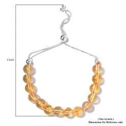 Brazilian Citrine Beaded Bolo Bracelet In Platinum Over Sterling Silver 46.50 Ctw -Jewelry store 6830255 4