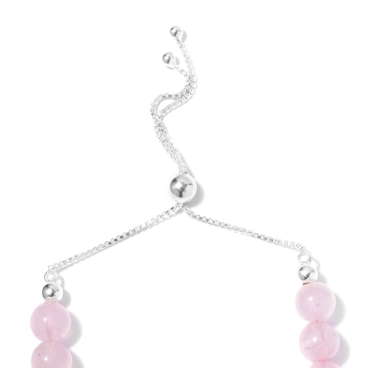 Galilea Rose Quartz Beaded Bolo Bracelet In Platinum Over Sterling Silver 45.10 Ctw 6 Galilea Rose Quartz Beaded Bolo Bracelet In Platinum Over Sterling Silver 45.10 Ctw - Image 4
