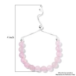 Galilea Rose Quartz Beaded Bolo Bracelet In Platinum Over Sterling Silver 45.10 Ctw 11 Galilea Rose Quartz Beaded Bolo Bracelet In Platinum Over Sterling Silver 45.10 Ctw -Jewelry store 6830256 4