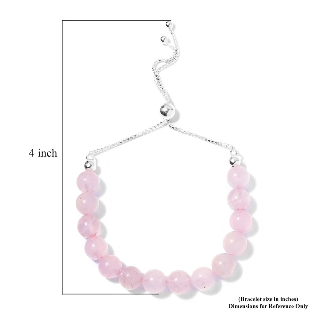 Galilea Rose Quartz Beaded Bolo Bracelet In Platinum Over Sterling Silver 45.10 Ctw 7 Galilea Rose Quartz Beaded Bolo Bracelet In Platinum Over Sterling Silver 45.10 Ctw - Image 5