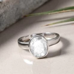 Polki Moissanite Solitaire Ring In Platinum Over Sterling Silver 0.50 Ctw 9 Polki Moissanite Solitaire Ring In Platinum Over Sterling Silver 0.50 Ctw -Jewelry store 6841327 1