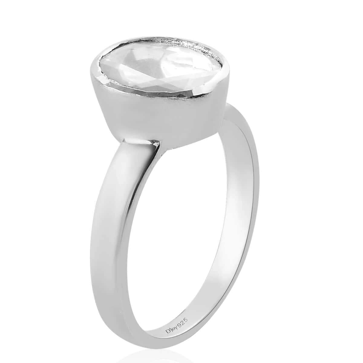 Polki Moissanite Solitaire Ring In Platinum Over Sterling Silver 0.50 Ctw 6 Polki Moissanite Solitaire Ring In Platinum Over Sterling Silver 0.50 Ctw - Image 4