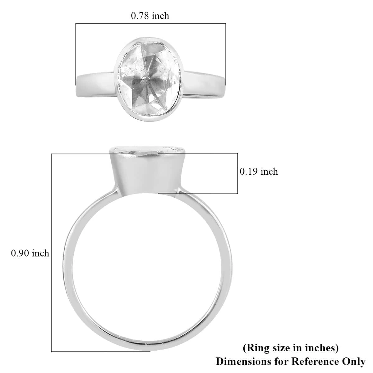 Polki Moissanite Solitaire Ring In Platinum Over Sterling Silver 0.50 Ctw 8 Polki Moissanite Solitaire Ring In Platinum Over Sterling Silver 0.50 Ctw - Image 6