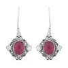 Artisan Crafted Niassa Ruby Carved And Polki Diamond Earrings In Sterling Silver 8.90 Ctw 2 Artisan Crafted Niassa Ruby Carved And Polki Diamond Earrings In Sterling Silver 8.90 Ctw -Jewelry store 6849662