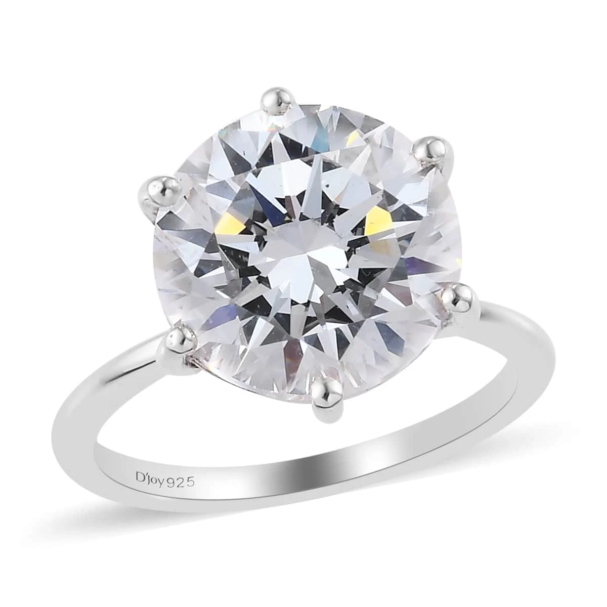 Lustro Stella Made With Finest CZ Solitaire Ring In Platinum Over Sterling Silver Solitaire 9.65 Ctw 3 Lustro Stella Made With Finest CZ Solitaire Ring In Platinum Over Sterling Silver Solitaire 9.65 Ctw