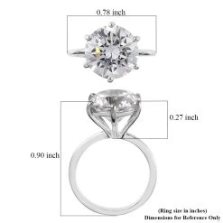 Lustro Stella Made With Finest CZ Solitaire Ring In Platinum Over Sterling Silver Solitaire 9.65 Ctw 13 Lustro Stella Made With Finest CZ Solitaire Ring In Platinum Over Sterling Silver Solitaire 9.65 Ctw -Jewelry store 6920104 5