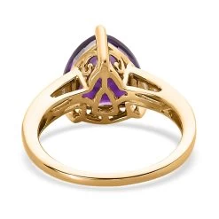 Luxoro 10K Yellow Gold AAA Moroccan Amethyst And Diamond Ring 3.50 Ctw -Jewelry store 7011675 4