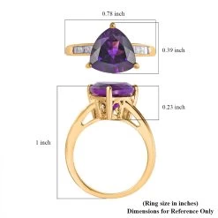 Luxoro 10K Yellow Gold AAA Moroccan Amethyst And Diamond Ring 3.50 Ctw -Jewelry store 7011675 5