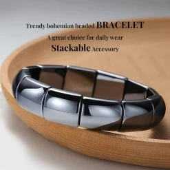 Stackable Beaded Block Bracelet, Terahertz Bracelet, Block Bracelet, Gemstone Stretch Bracelet, Stretch Bead Bracelet 161.00 Ctw -Jewelry store 7016022 3