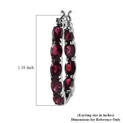 Premium Orissa Rhodolite Garnet Inside Out Hoop Earrings In Platinum Over Sterling Silver 9.35 Ctw -Jewelry store 7017095 4