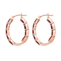 Orissa Rhodolite Garnet Inside Out Hoop Earrings In Vermeil Rose Gold Over Sterling Silver 9.90 Ctw -Jewelry store 7017097 3