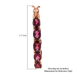 Orissa Rhodolite Garnet Inside Out Hoop Earrings In Vermeil Rose Gold Over Sterling Silver 9.90 Ctw -Jewelry store 7017097 4