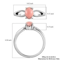 Oregon Peach Opal Solitaire Ring In Stainless Steel 0.60 Ctw , Tarnish-Free, Waterproof, Sweat Proof Jewelry -Jewelry store 7017254 5
