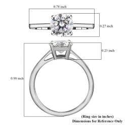 Moissanite Solitaire Ring, Moissanite Ring, Platinum Over Sterling Silver Ring, Gifts For Her, Moissanite Jewelry 1.00 Ctw -Jewelry store 7019936 6