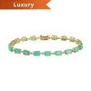 Luxoro 10K Yellow Gold Premium Grandidierite Link Bracelet (6.50 In) 8.85 Ctw -Jewelry store 7021381