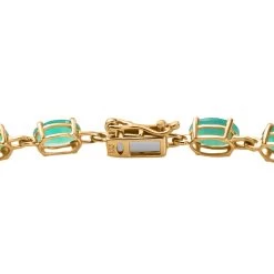 Luxoro 10K Yellow Gold Premium Grandidierite Link Bracelet (6.50 In) 8.85 Ctw -Jewelry store 7021381 3