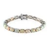 Premium Ethiopian Welo Opal Tennis Bracelet In Platinum Over Sterling Silver (7.25 In) 11.55 G 13.15 Ctw -Jewelry store 7021513