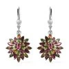 Multi-Tourmaline Floral Spray Earrings In Platinum Over Sterling Silver 4.40 Ctw 1 Multi-Tourmaline Floral Spray Earrings In Platinum Over Sterling Silver 4.40 Ctw -Jewelry store 7022504