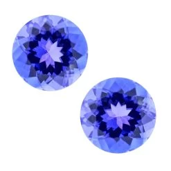Certified & Appraised AAAA Tanzanite Set Of 2 (Rnd 6 Mm), Loose Tanzanite, Certified Tanzanite, Loose Gem, Loose Gemstones, Loose Stones, Jewelry Stones1.60 Ctw