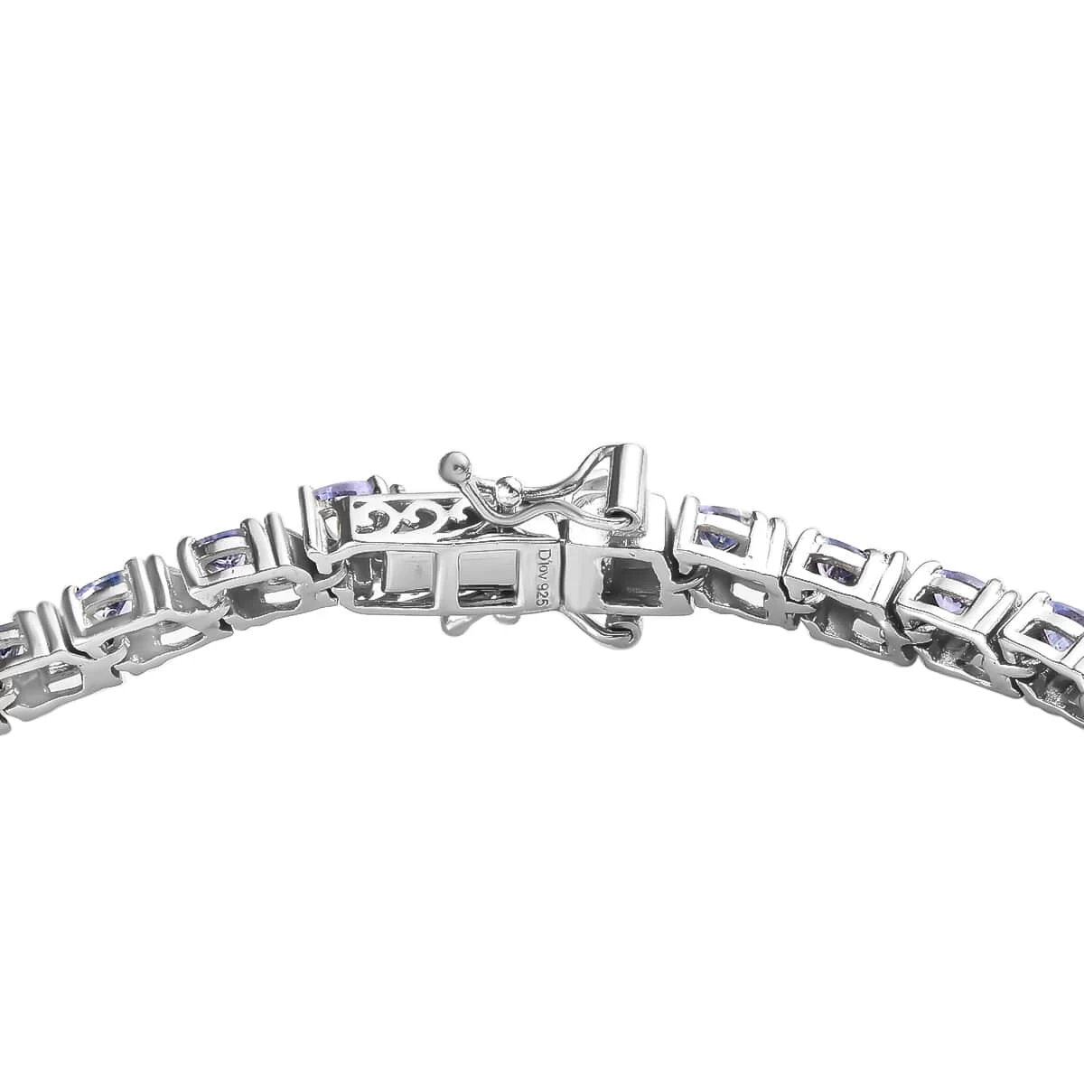 Tanzanite Tennis Bracelet In Platinum Over Sterling Silver (8.00 In) 12.10 Grams 6.60 Ctw 6 Tanzanite Tennis Bracelet In Platinum Over Sterling Silver (8.00 In) 12.10 Grams 6.60 Ctw - Image 4