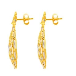 Polki Diamond And Tanzanite Round Flower Earrings In 14K Yellow Gold Over Sterling Silver 5.30 Ctw -Jewelry store 7025278 3