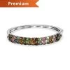 Multi-Tourmaline Bangle Bracelet In Platinum Over Sterling Silver (8.00 In) 19.65 Grams 8.15 Ctw -Jewelry store 7026377