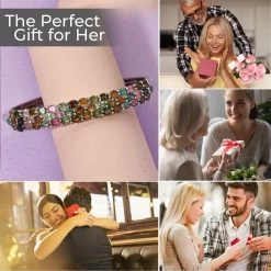 Multi-Tourmaline Bangle Bracelet In Platinum Over Sterling Silver (7.25 In) 8.15 Ctw -Jewelry store 7026378 3